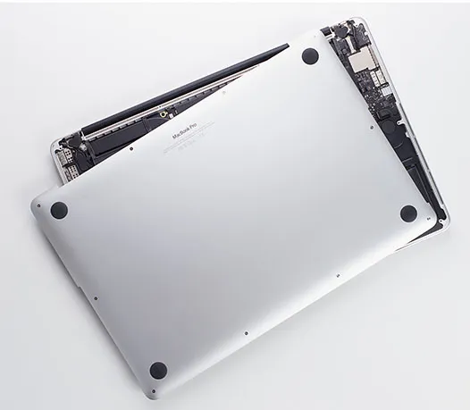 Opened laptop during repair